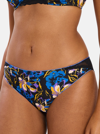 Slip microfibre imprimée Eloane - Sans Complexe - Sombre floraison