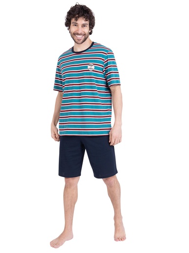 Pyjama court col rond
